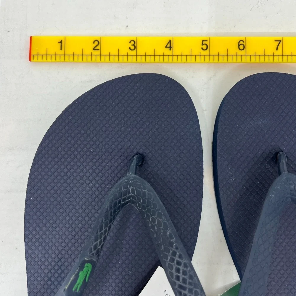 Lacoste Flip‎ Flop Beach Sandals Black with Logo Men's US Size 13 VTG NWT
